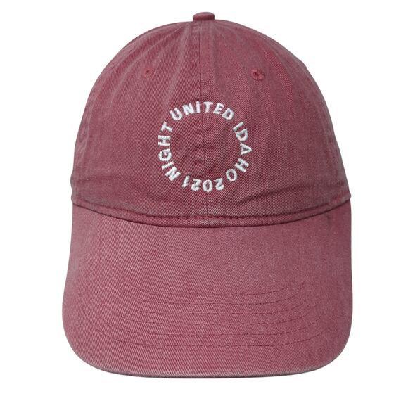 Night United Idaho 2021 Baseball Cap Red OS Adjustable Embroidered Comfort Color - Picture 1 of 9